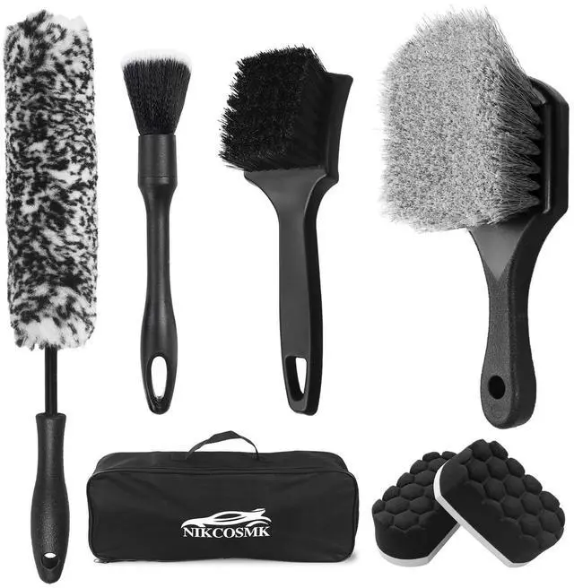 Alt view image 7 of 12 - 7Pcs Car Wheel Brush kit, Tire Brush, Wheel Cleaner Brush, Soft-bristled Rim Cleaner Brush, Tire Shine Applicator Pad, Car Detailing Brushes, Wheel Brushes for Cleaning Wheels,Tires