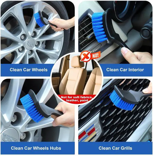 Alt view image 11 of 12 - 3Pcs Wheel Brush Kit, Soft Stiff Bristle Car Wheel Cleaner Brush for Tire & Rim Cleaning, Safe for Cars, Trucks, SUVs, Motorcycles, RVs - Ideal for Car Detailing (3)