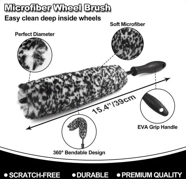 Alt view image 8 of 12 - 7Pcs Car Wheel Brush kit, Tire Brush, Wheel Cleaner Brush, Soft-bristled Rim Cleaner Brush, Tire Shine Applicator Pad, Car Detailing Brushes, Wheel Brushes for Cleaning Wheels,Tires