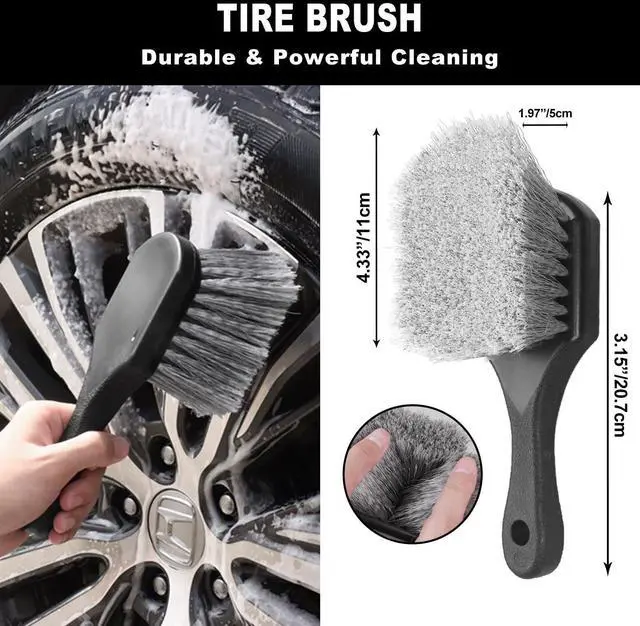 Alt view image 9 of 12 - 7Pcs Car Wheel Brush kit, Tire Brush, Wheel Cleaner Brush, Soft-bristled Rim Cleaner Brush, Tire Shine Applicator Pad, Car Detailing Brushes, Wheel Brushes for Cleaning Wheels,Tires