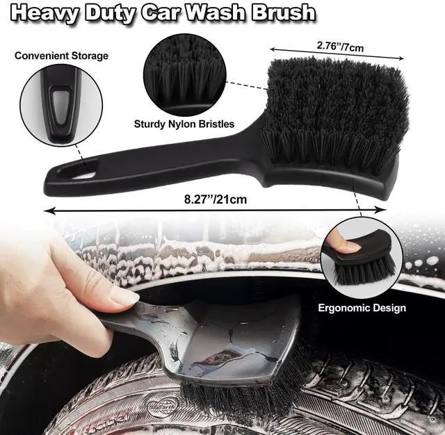 Alt view image 10 of 12 - 7Pcs Car Wheel Brush kit, Tire Brush, Wheel Cleaner Brush, Soft-bristled Rim Cleaner Brush, Tire Shine Applicator Pad, Car Detailing Brushes, Wheel Brushes for Cleaning Wheels,Tires
