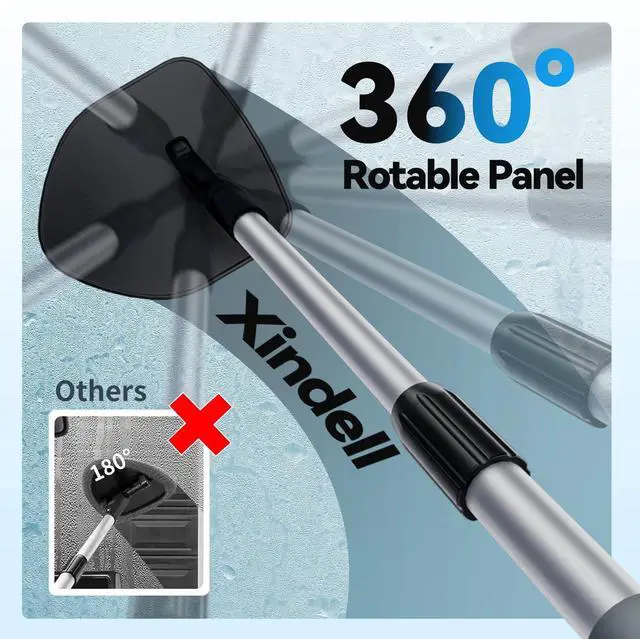 Alt view image 14 of 14 - Windshield Cleaner Tool, Car Window Cleaning Kit with 4 Reusable Microfiber Pads, Extendable Handle & 360° Rotating Head, Safety Hammer, Streak-Free Auto Glass Wiper for Car Truck SUV RV