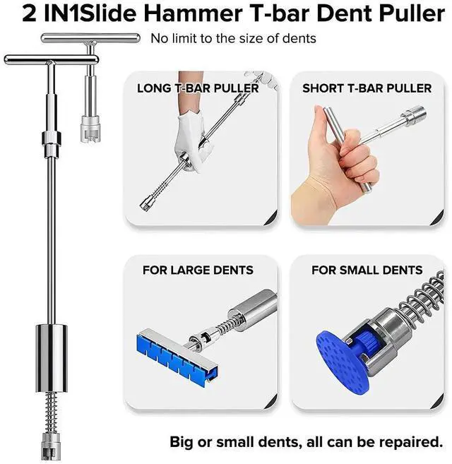 Alt view image 10 of 14 - PDR 75pcs Car Body Paintless Pops a Dent Repair Tool Auto Hail Dent Removal Kits