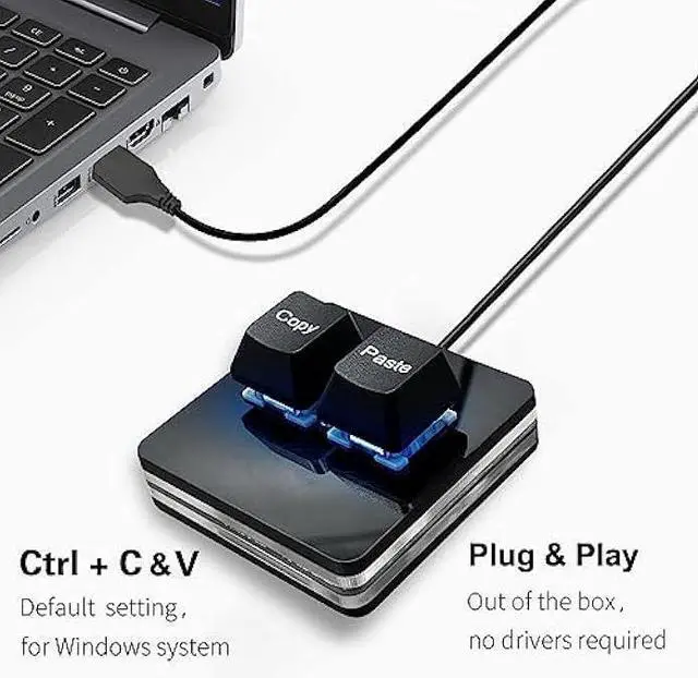 Alt view image 9 of 12 - BTXETUEL Copy and Paste 2-Key Keyboard SAYO OSU Keypad Hotswap One Handed Mechanical Gaming Keyboard Cherry Switch RGB Backlit Mini USB Keypad for macros or Rhythm Games