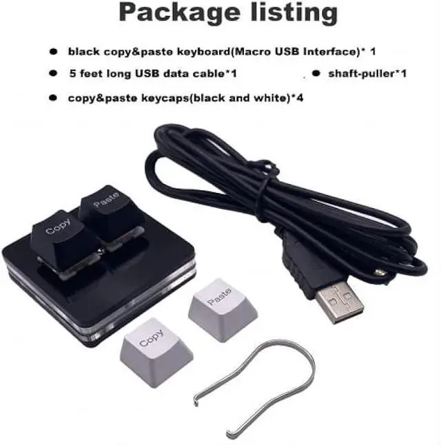 Alt view image 12 of 12 - BTXETUEL Copy and Paste 2-Key Keyboard SAYO OSU Keypad Hotswap One Handed Mechanical Gaming Keyboard Cherry Switch RGB Backlit Mini USB Keypad for macros or Rhythm Games