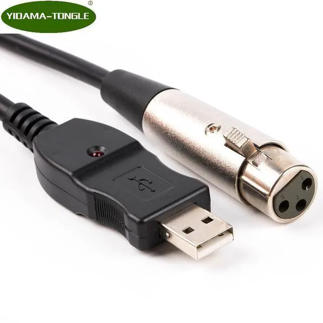 Alt view image 3 of 4 - 10ft USB Male to 3PIN XLR Female Mic Microphone Converter Studio Audio Cable