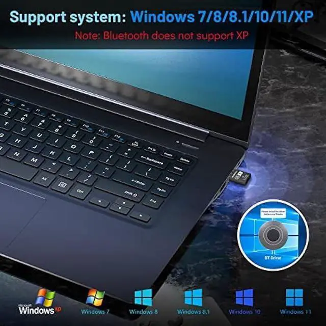Alt view image 14 of 14 - WiFi USB,USB Wireless,WiFi Bluetooth USB,USB WiFi Adapter,Bluetooth WiFi 2in1,600Mbps 2.4/5.8Ghz Dual Band Wireless Network,Plug and Play, for PC/Laptop/Desktop,Support Win7/8/8.1/10/Win 11