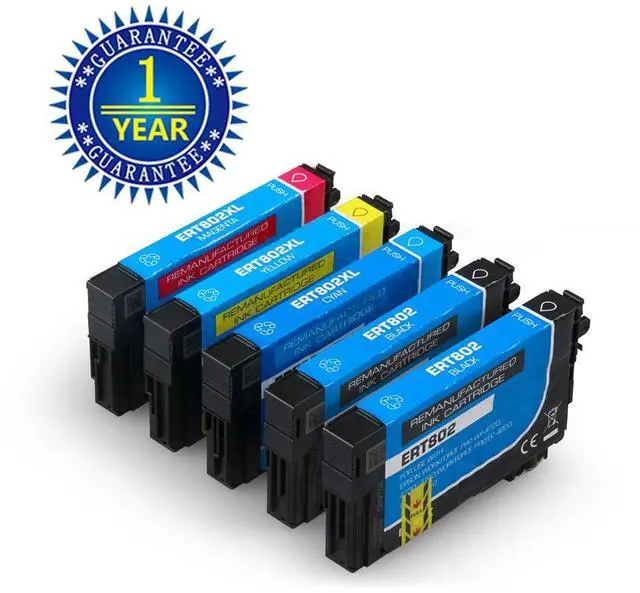 Alt view image 8 of 14 - 5PK 802 T802XL Ink Cartridges For Epson WorkForce Pro WF-4720 WF-4730 WF-4734 WF-4740 EC-4020 EC-4030 EC-4040 2KCMY