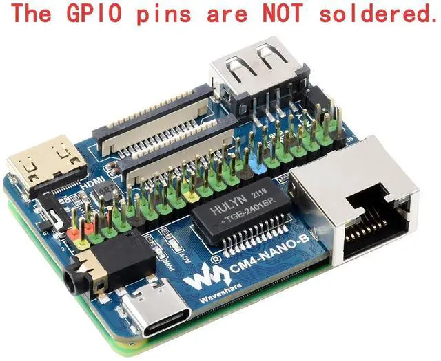 Alt view image 8 of 10 - 5V Mini USB Ethernet GPIO IO Carrier Board Expansion Board for RasPi Raspberry Pi Compute Module 4 CM4 Lite 2GB 4GB 8GB