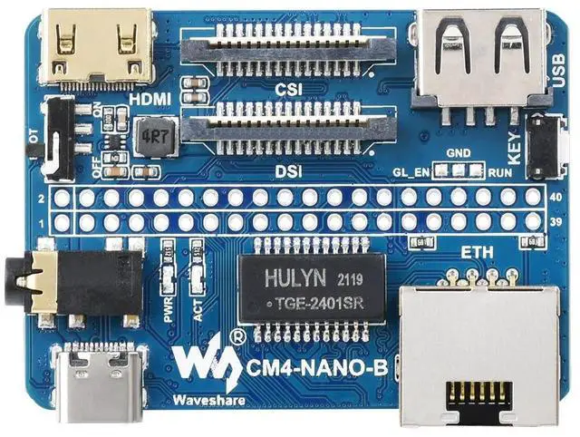 Alt view image 10 of 10 - 5V Mini USB Ethernet GPIO IO Carrier Board Expansion Board for RasPi Raspberry Pi Compute Module 4 CM4 Lite 2GB 4GB 8GB