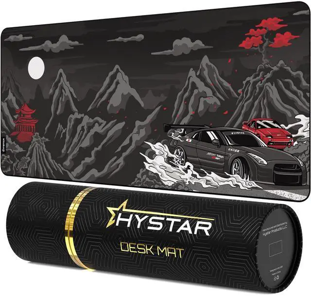 Alt view image 6 of 10 - Hystar(r) Extended Gaming Mouse Pad | XXXL 45" x 20" | 5mm Thick, Waterproof Surface, Smooth Polyester Fabric, and Natural Rubber Base | Drift