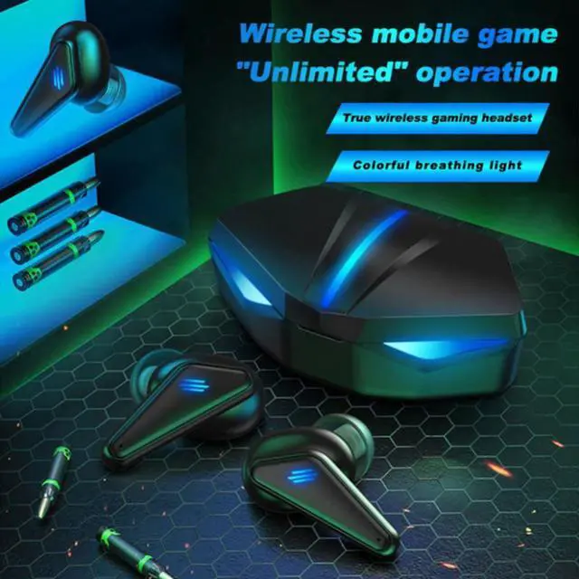 Alt view image 5 of 6 - K55 TWS Earphones Mega Bass Noise Reduction Cool Light Headsets Wireless Bluetooth In-ear Anti-interference Headphones for Sport