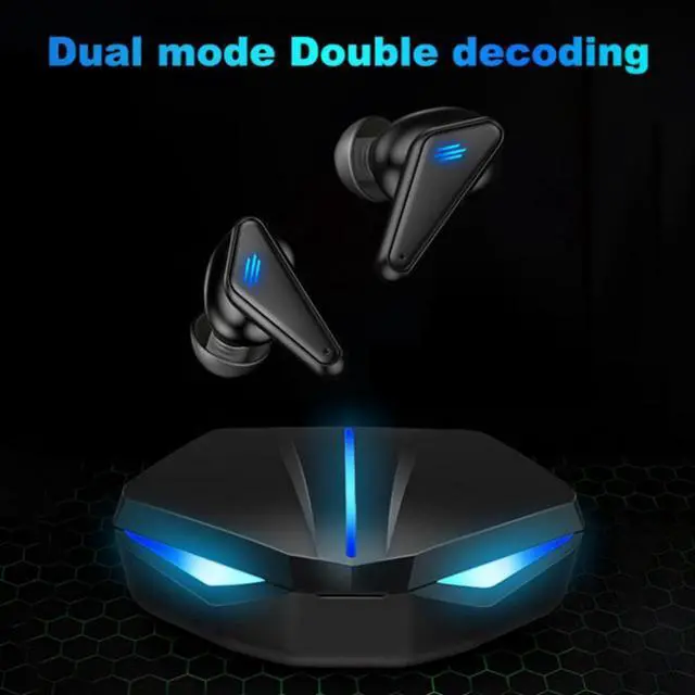 Alt view image 6 of 6 - K55 TWS Earphones Mega Bass Noise Reduction Cool Light Headsets Wireless Bluetooth In-ear Anti-interference Headphones for Sport