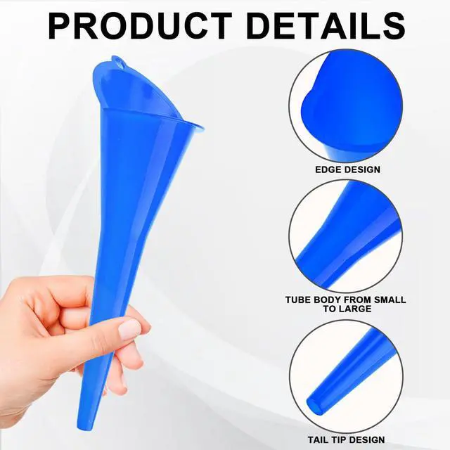 Alt view image 3 of 7 - Long-Neck Oil Funnel for Automotive Multi-Function Plastic Funnel for Oil, Gas & Lubricants Universal Car Accessory (Blue (1-Pack))