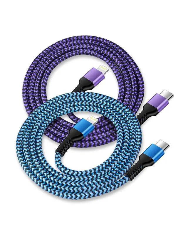 Alt view image 7 of 12 - 2pack-10ft USB Type C to Lightning Charger Cable Original Usbc Power Delivery Fast Charging Cord for iPhone 14 13 Pro Max/13Pro/12/11/X/XR/XS/8 PD USB-C Lighting Wire Cargador Powerline