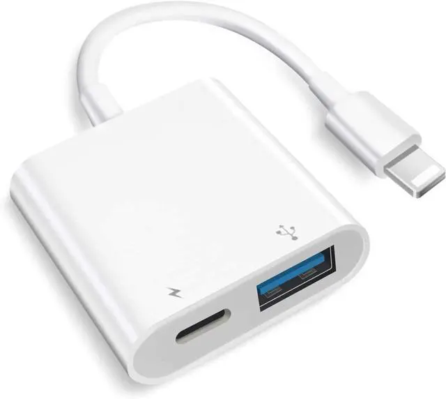 Alt view image 8 of 14 - Lightning to USB 3.0 OTG Adapter for iPhone iPad USB Camera Adapter with Fast Charging Port