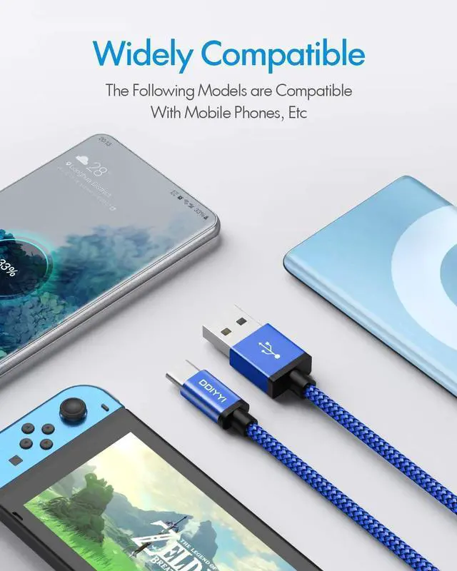 Alt view image 10 of 12 - Long USB C Cable 10 ft 3-Pack USB to USB C Cable 10ft Fast Charging USBA to USBC Charger 10 ft Cord Braided for iPhone 16e 16/16 Plus/16 Pro/16 Pro Max/iPhone 15 Series LG