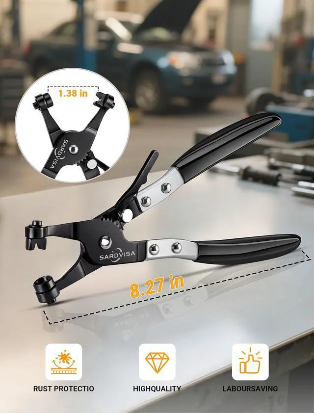 Alt view image 3 of 7 - SARDVISA Hose Clamp Pliers, Heavy Duty Hose Clamp Tool with Locking Gear Black Non-Slip Handle, Professional Automotive Repair Tool for the Removal & Installation of Ring-Type and Spring Band Clamps