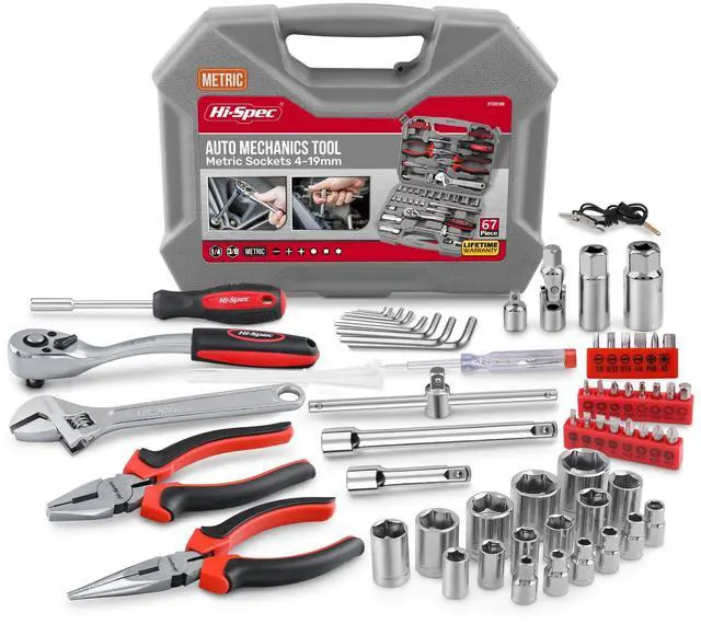 Alt view image 8 of 14 - 67Pc Metric Auto Mechanic Tool Set, Motorcycle & Car Tool Kit, Auto Repair with Pliers, Screwdriver Set, Socket Kit & Tool Box Storage Case for Cars, Trucks, Boats RVs & Jeeps