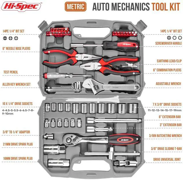 Alt view image 9 of 14 - 67Pc Metric Auto Mechanic Tool Set, Motorcycle & Car Tool Kit, Auto Repair with Pliers, Screwdriver Set, Socket Kit & Tool Box Storage Case for Cars, Trucks, Boats RVs & Jeeps