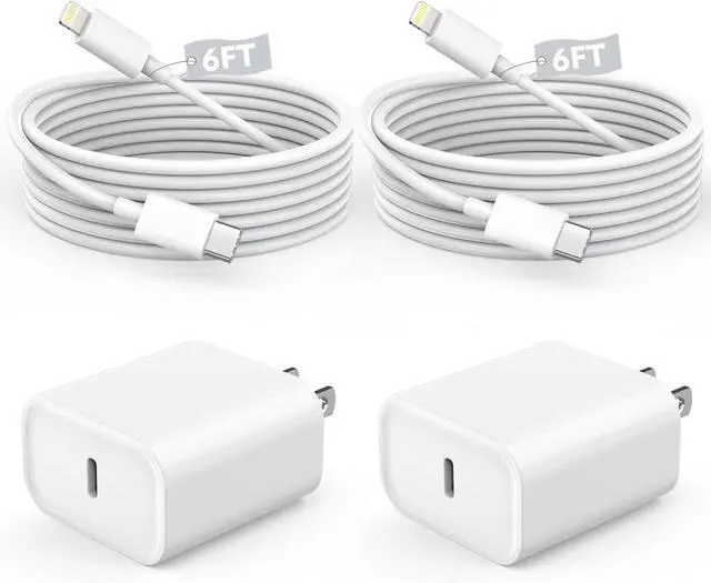 Alt view image 8 of 14 - Fast Charger iPhoneApple MFi Certified 2Pack USB C Wall Charger Fast iPhone Charger 6FT Type-C USB C to Lightning Cables for iPhone 14/13/12/11 Pro Max,Mini,8, iPad/AirPods