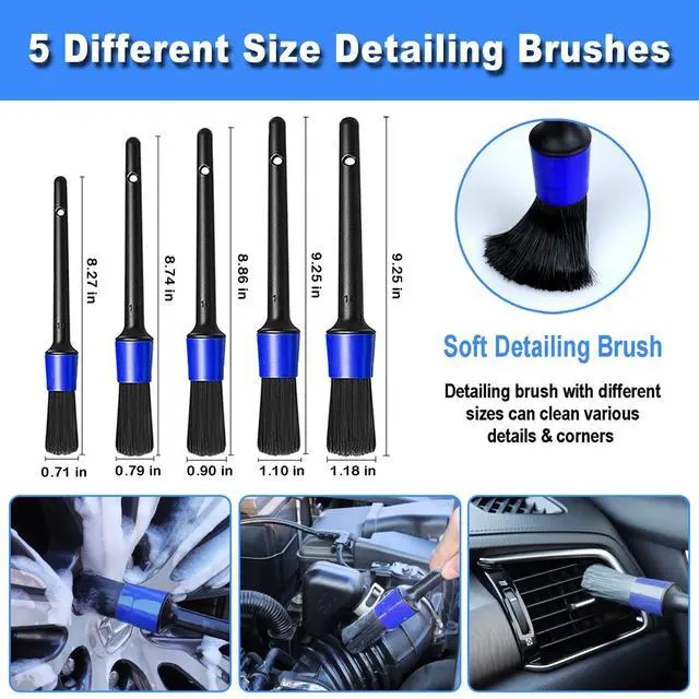 Alt view image 10 of 14 - Windshield Cleaner Tool, 15Pcs Car Interior Detailing Kit, Car Cleaning Kit Interior Cleaner, Car Detailing Brushes, Car Cleaning Gel, Car Cleaning Supplies Tools Accessories for Women, Men, Interior
