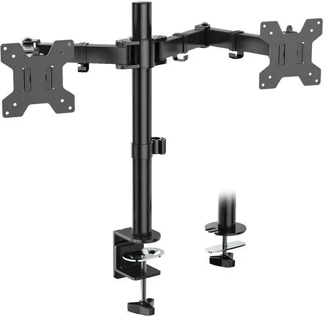 Alt view image 8 of 14 - WALI Dual Monitor Desk Mount, Monitor Stand for 2 Monitors Up to 27inch, Dual Monitor Mount Max 22lbs for Home, Office, School (M002), Black