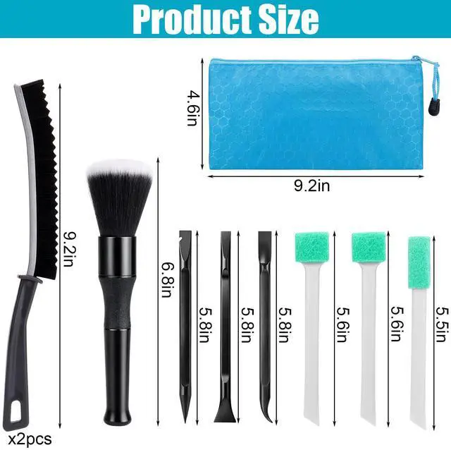 Alt view image 14 of 14 - Car Detailing Kit Interior,Car Cleaning Interior Cleaner Brush Kit Tool,Car Care Detail & Clean Supplies Accessories Kits,Suitable for Auto,SUV,Truck,Sedan,Dashboard,Panel,10 Pcs Tools Sets