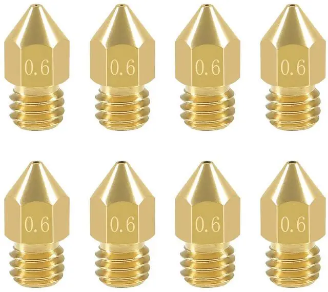Alt view image 8 of 14 - Aokin 8 Pcs 0.6mm MK8 Extruder Nozzles 3D Printer Nozzles for Creality Ender 3/3 Pro/3 V2, Ender 5/5 Pro, CR-10/10S, Makerbot, Anet A8 3D Printer