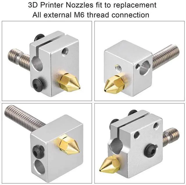 Alt view image 12 of 14 - Aokin 8 Pcs 0.6mm MK8 Extruder Nozzles 3D Printer Nozzles for Creality Ender 3/3 Pro/3 V2, Ender 5/5 Pro, CR-10/10S, Makerbot, Anet A8 3D Printer