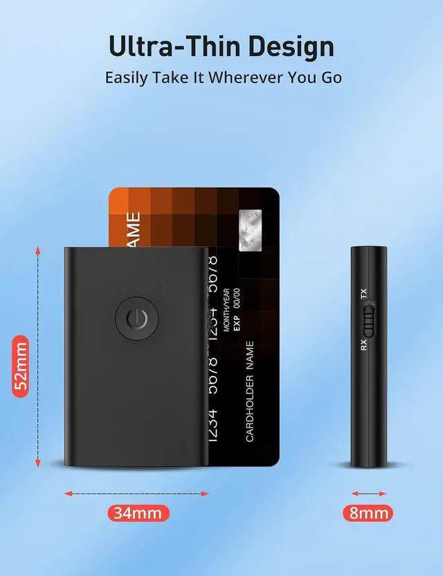 Alt view image 13 of 14 - V5.0 Bluetooth Transmitter Receiver for TV PC, 2-in-1 AUX Audio Adapter, Wireless 3.5mm Bluetooth Adapter for Headphones/Car/Home Stereo/Switch/Speakers, Simultaneously Pair 2 Devices