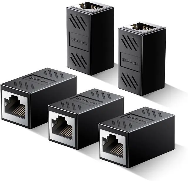 Alt view image 8 of 14 - Ethernet Coupler, 5 Pack 1000Mbps High Speed Ethernet Extender for Cat7 Cat6 Cat5e Cat5 Cable, Plug and Play, Female to Female Ethernet Connector, in Line Coupler