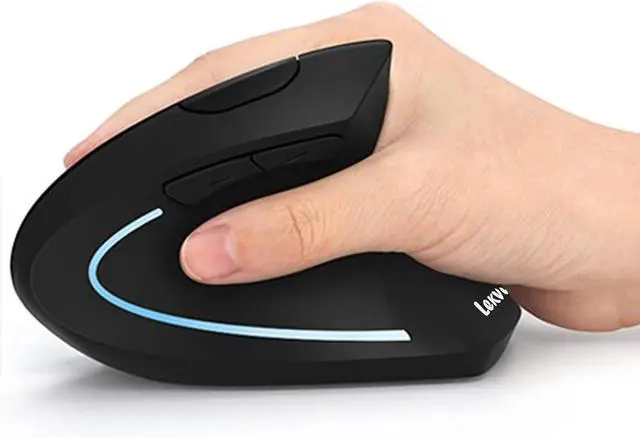 Alt view image 8 of 14 - Ergonomic Mouse Vertical Wireless Mouse - Rechargeable 2.4GHz Optical Vertical Mice : 3 Adjustable DPI 800/1200/1600 Levels 6 Buttons for Laptop PC Computer Desktop Notebook etc Black