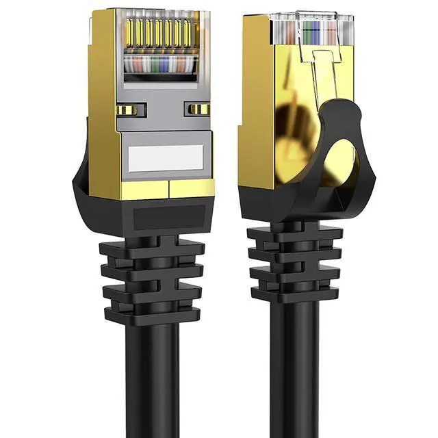 Alt view image 8 of 14 - Cat 8 Ethernet Cable 50 ft Shielded 26AWG Lastest 40Gbps 2000Mhz SFTP Patch Cord Heavy Duty High Speed Cat8 LAN Network RJ45 Cable- in Wall Outdoor Weatherproof Rated for Router Modem Gaming