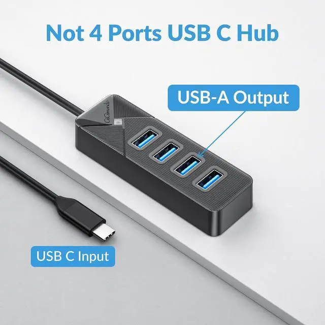 Alt view image 9 of 14 - USB C to USB A Adapter, USB A Hub 3.0 for Laptop 4-Port, 5Gbps USB Multiport Adapter Convertor for Mac, MacBook Air Pro, PC, Compatible with Windows, Mac OS, Linux (Balck, 15cm)