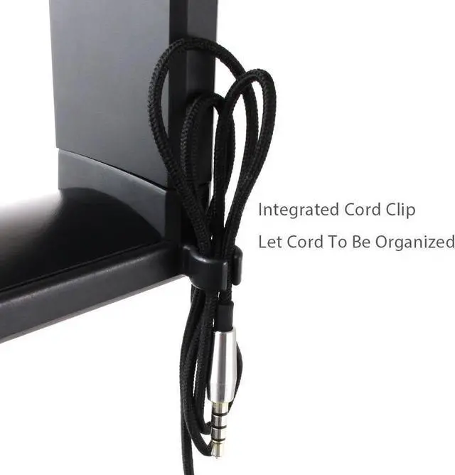 Alt view image 10 of 14 - PC Gaming Headset Headphone Hook Holder Hanger Mount Headphones Stand with Adjustable & Rotating Arm Clamp Under Desk Design Universal Fit Built in Cable Clip Organizer EURPMASK