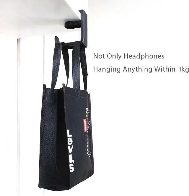Alt view image 13 of 14 - PC Gaming Headset Headphone Hook Holder Hanger Mount Headphones Stand with Adjustable & Rotating Arm Clamp Under Desk Design Universal Fit Built in Cable Clip Organizer EURPMASK