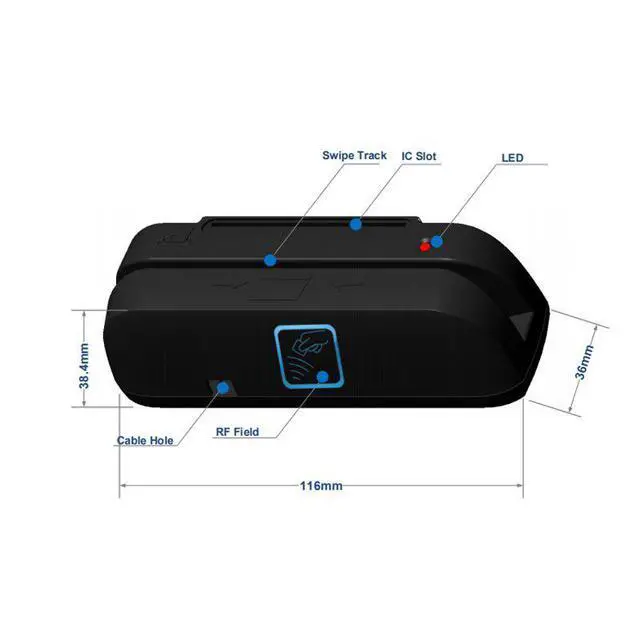 Alt view image 9 of 10 - 3 in 1 Combo Credit Card Reader SZTW150 Magnetic Card Reader + EMV Chip/RFID NFC Reader Writer For Read and Write CPU Chip Card