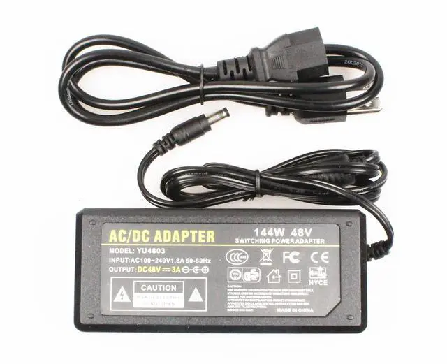 Alt view image 9 of 10 - NOYITO 48V 3A 144W Adapter AC 120V 100-240V 50 60 Hz to DC 48V Power Supply Charger Transformer 5.5 x 2.5 2.1mm Interface Suitable for LED Strip Light CCTV Camera POE Switch