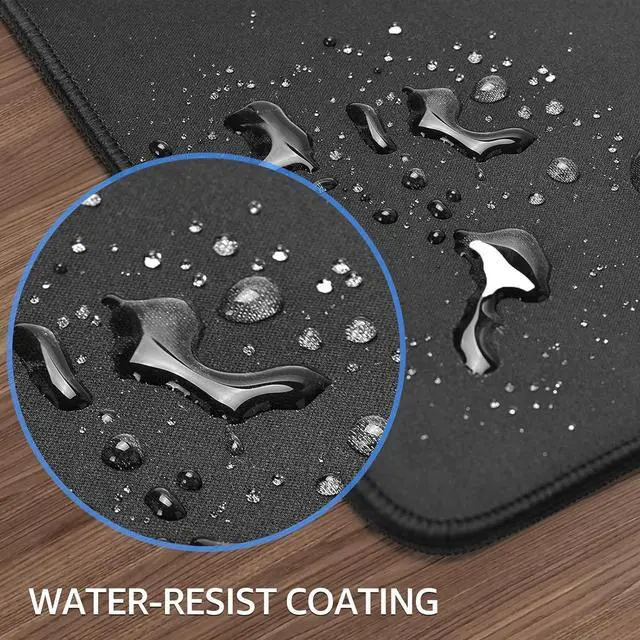 Alt view image 12 of 14 - Large Gaming Mouse Pad with Superior Micro-Weave Cloth Extended Desk Mousepad with Stitched Edges Non-Slip Base Water Resist Keyboard Pad for Gamer Office & Home 31.5 x 11.8 in Black