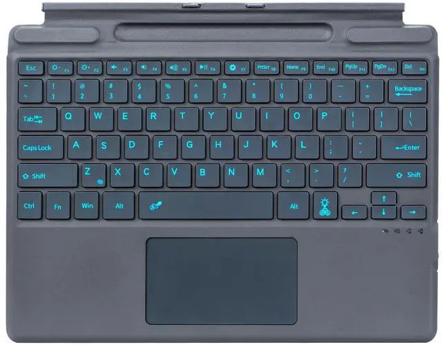 Alt view image 6 of 10 - Nanhent Type Cover for Microsoft Surface Pro 9/Pro 8/Pro X/Pro 10/Pro 11 13 Inch Keyboard with Precision Touchpad, Bluetooth 5.3, 7-Color Keys Font Backlight (Gray)