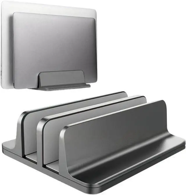 Alt view image 8 of 14 - Unitronworld Dual Laptop Holder Vertical Laptop Stand MacBook Stand Desk Adjustable Closed Double Laptop Stand Laptop Dock Laptop Vertical Stand MacBook Pro Stand Air Surface Stand Notebook