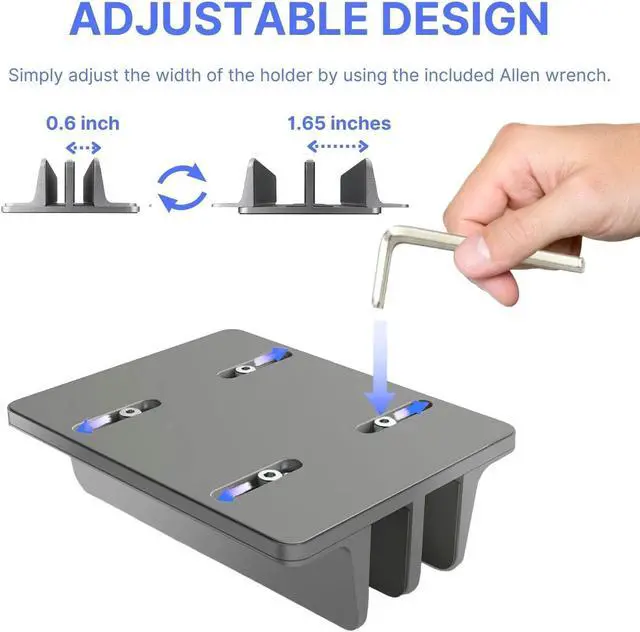 Alt view image 9 of 14 - Unitronworld Dual Laptop Holder Vertical Laptop Stand MacBook Stand Desk Adjustable Closed Double Laptop Stand Laptop Dock Laptop Vertical Stand MacBook Pro Stand Air Surface Stand Notebook