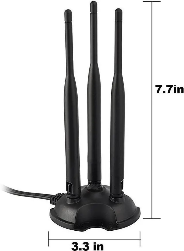 Alt view image 10 of 14 - Eightwood 2.4GHz 5GHz Dual Band WiFi Antenna, Triple RP-SMA Antenna Magnetic Base for PC Desktop Computer, PCIe WiFi Card, WiFi Wireless Router, Mobile Hotspot, External WiFi USB Adapter