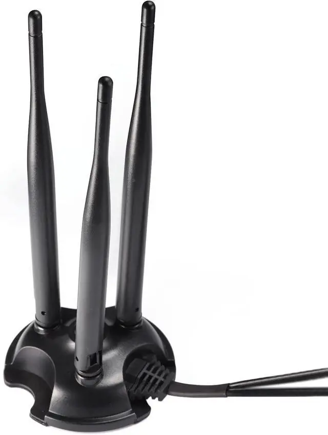 Alt view image 14 of 14 - Eightwood 2.4GHz 5GHz Dual Band WiFi Antenna, Triple RP-SMA Antenna Magnetic Base for PC Desktop Computer, PCIe WiFi Card, WiFi Wireless Router, Mobile Hotspot, External WiFi USB Adapter