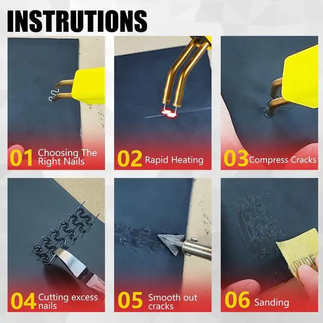 Alt view image 4 of 6 - Plastic Welder,2 in 1 Plastic Welding Kit,Hot Stapler Car Bumper Repair Kit