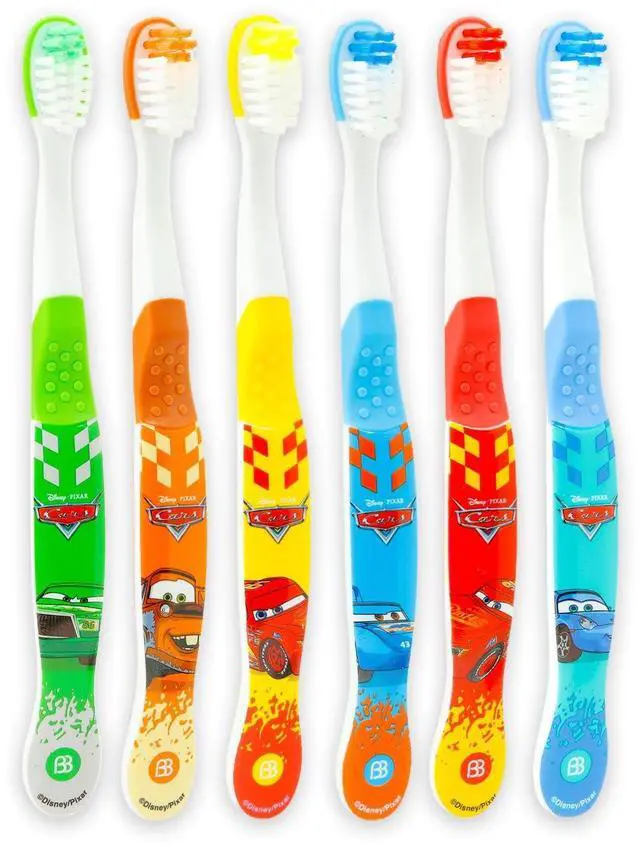 Alt view image 6 of 8 - Cars Toothbrush Set - Bundle with 6 Toothbrushes Featuring Lightning McQueen, Mater, Sally, More Plus Stickers | Cars Oral Hygiene Kit for Kids and Toddlers