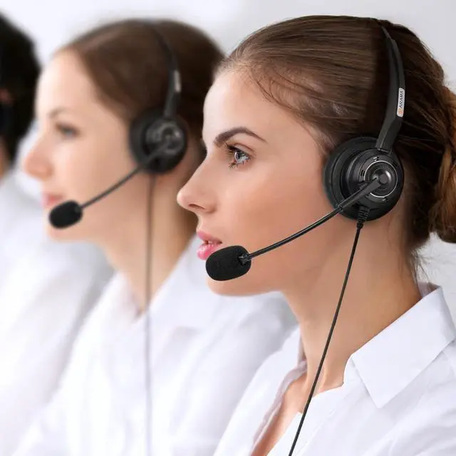 Alt view image 14 of 14 - Phone Headset 2.5mm with Noise Canceling Mic & Volume Control Ultra Comfort Telephone Headset for Panasonic Vtech AT&T Uniden Gigaset Cisco RCA Grandstream Cordless Landline Office Phones