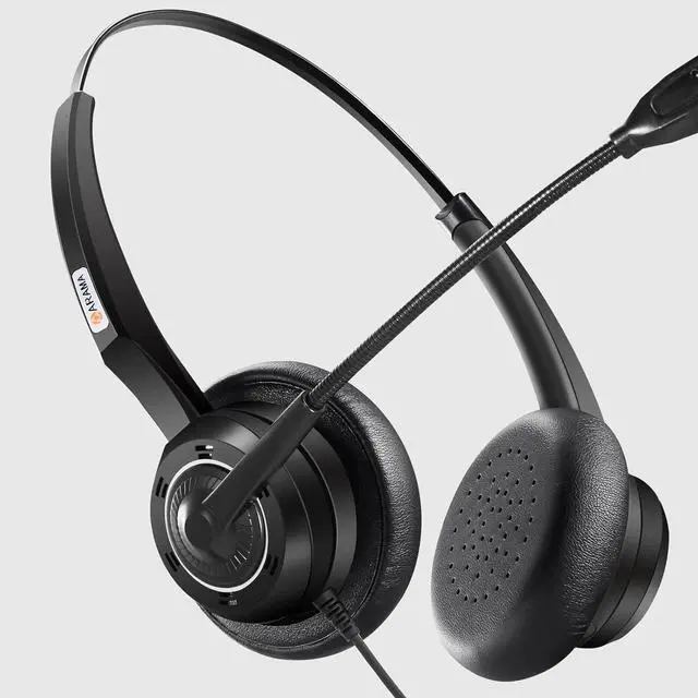 Alt view image 13 of 14 - Phone Headset 2.5mm with Noise Canceling Mic & Volume Control Ultra Comfort Telephone Headset for Panasonic Vtech AT&T Uniden Gigaset Cisco RCA Grandstream Cordless Landline Office Phones