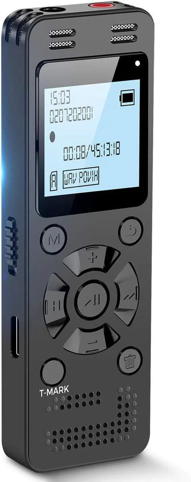 Alt view image 8 of 14 - 128GB Digital Voice Recorder for Lectures Meetings - EVIDA 9296 Hours Voice Activated Recording Device Audio Recorder with Playback,Password